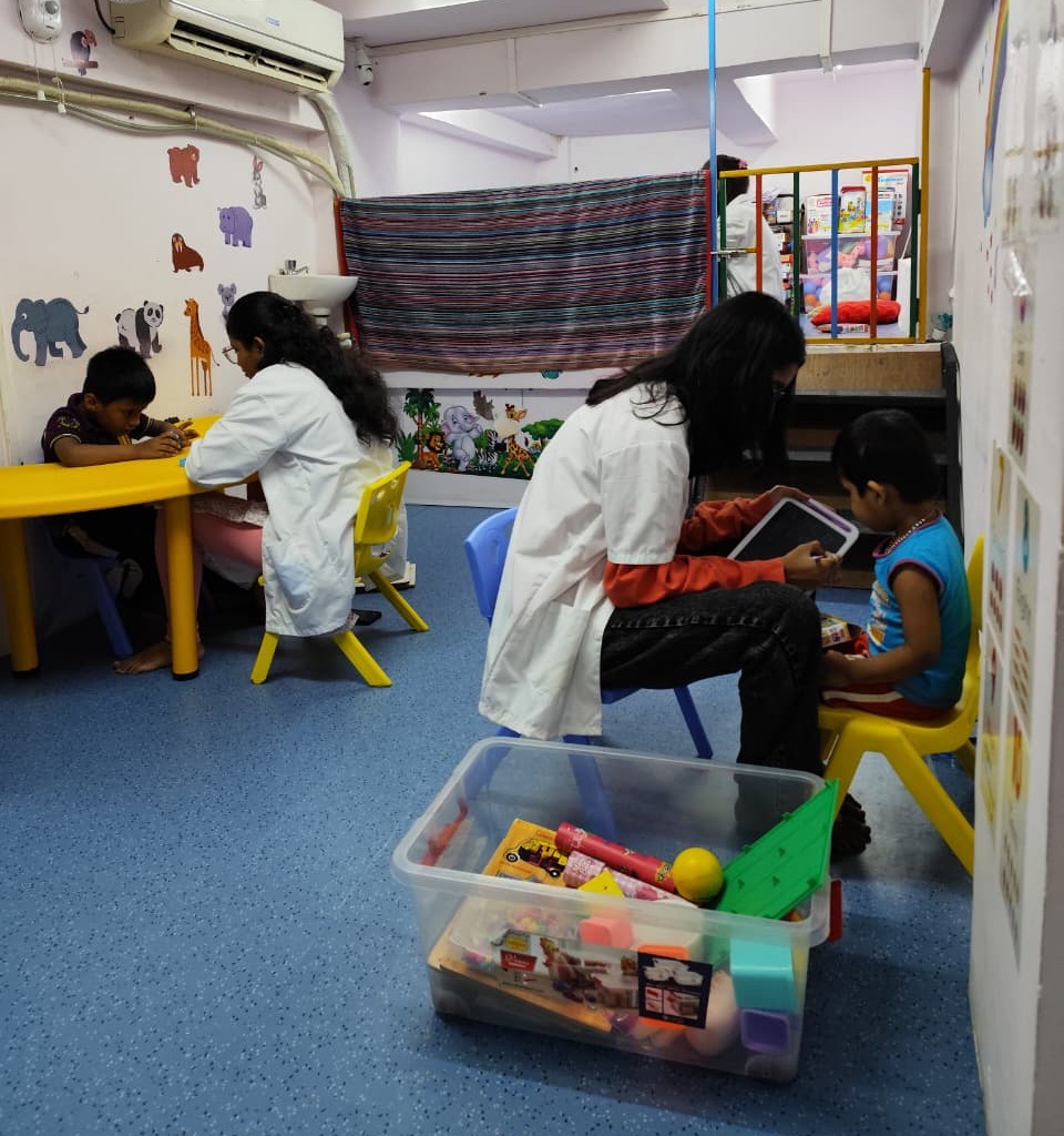 Therapy session with supportive environment